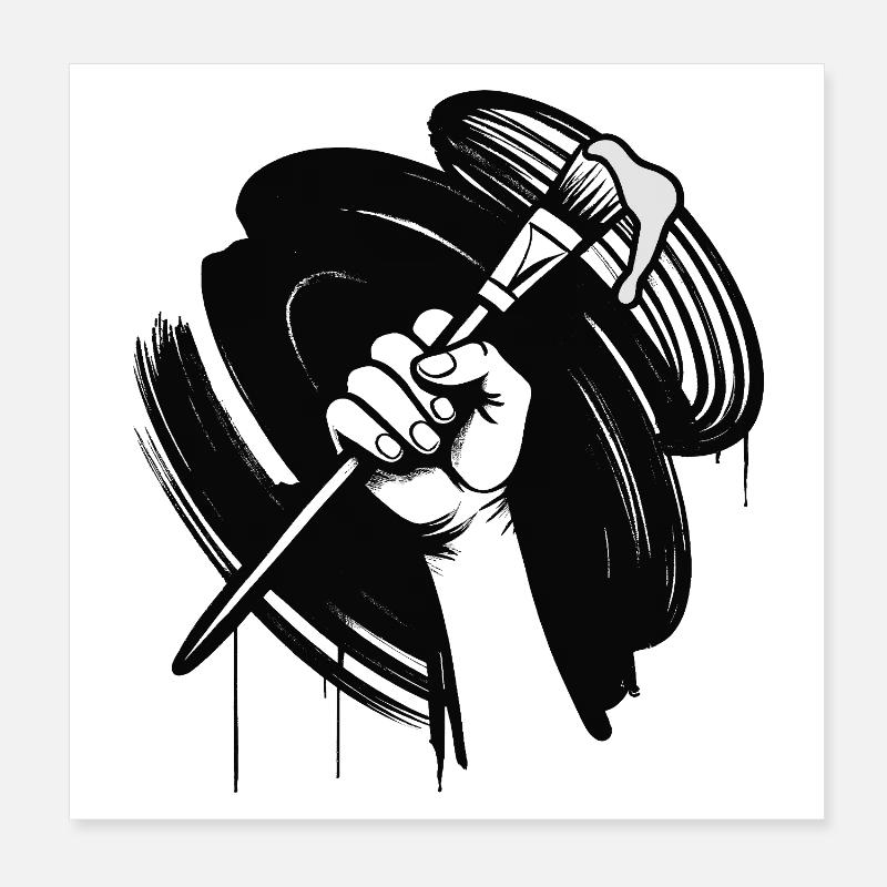 PAINT IT BLACK - black & white  Poster 20 x 20 cm