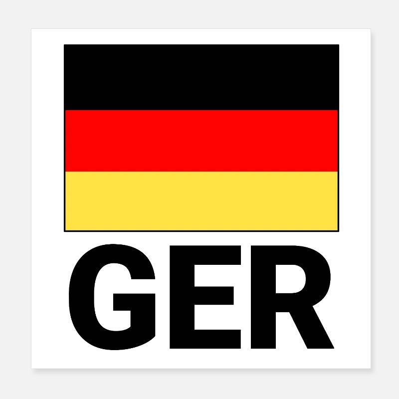 Germany flag with CEFR abbreviation Poster 8" x 8" (20x20 cm)