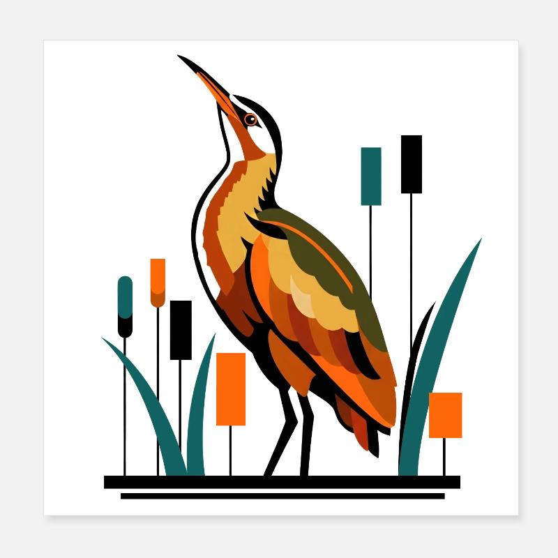 Bittern Poster 8" x 8" (20x20 cm)