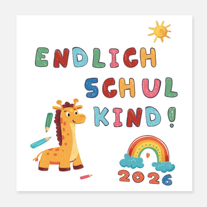 Finally a schoolchild in 2026 Poster 8" x 8" (20x20 cm)