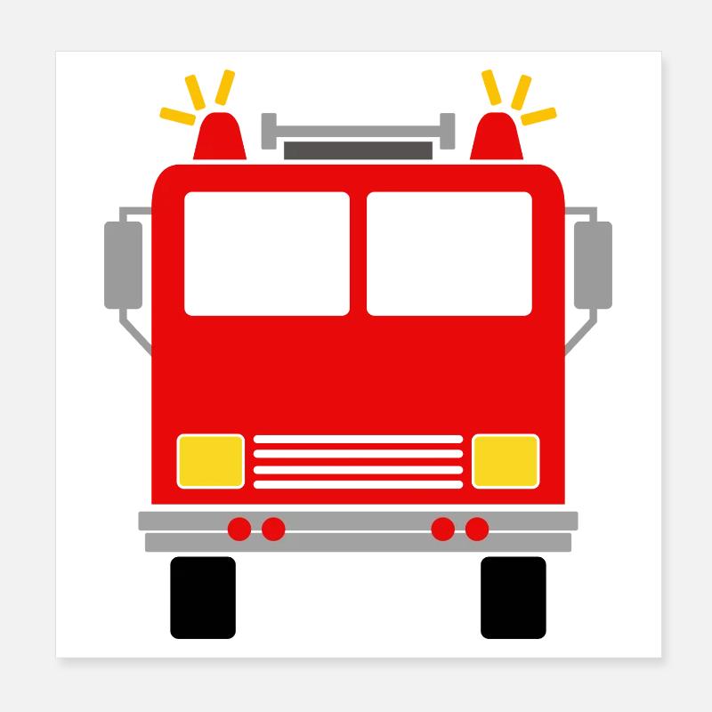 Feuerwehrauto Poster 20x20 cm