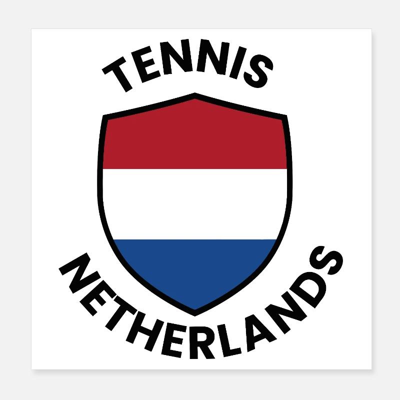 Tennis Netherlands Shield Poster 8" x 8" (20x20 cm)