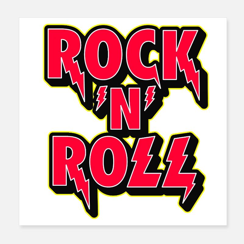Rock 'N' Roll 3D Logo Poster 20 x 20 cm