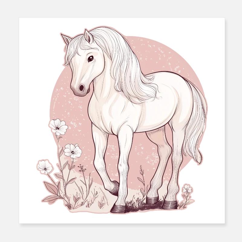 Cheval Poster 20 x 20 cm