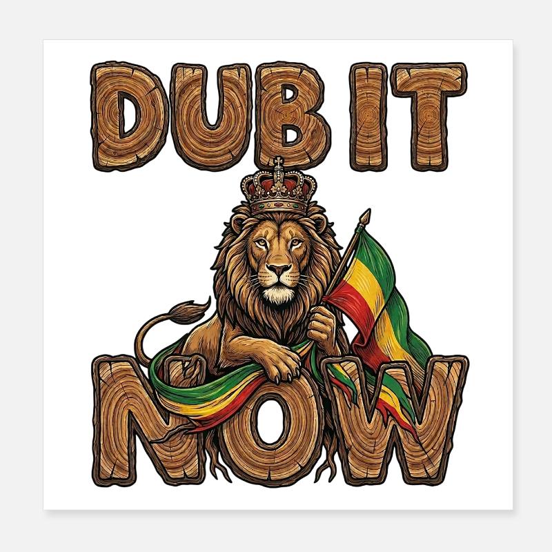 Dub It Now Holz Reggae Poster 20x20 cm