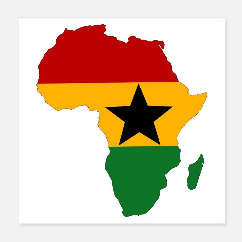 Drapeau du Ghana Afrique Poster 20 x 20 cm