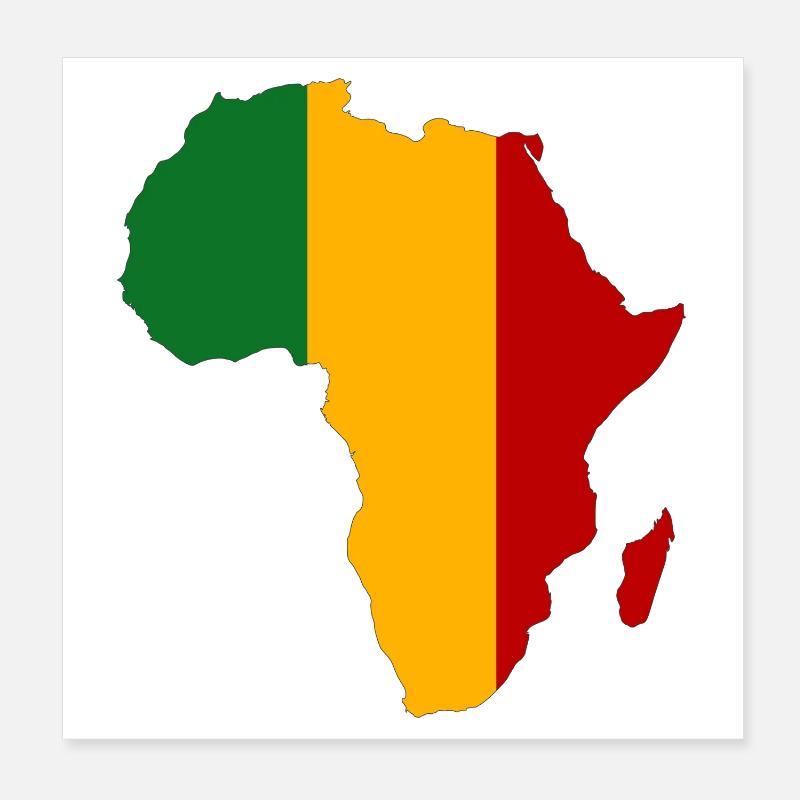 Mali Drapeau Afrique Poster 20 x 20 cm