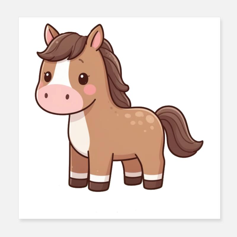 Cavalier cadeau de cheval Cheval mignon Poster 20 x 20 cm
