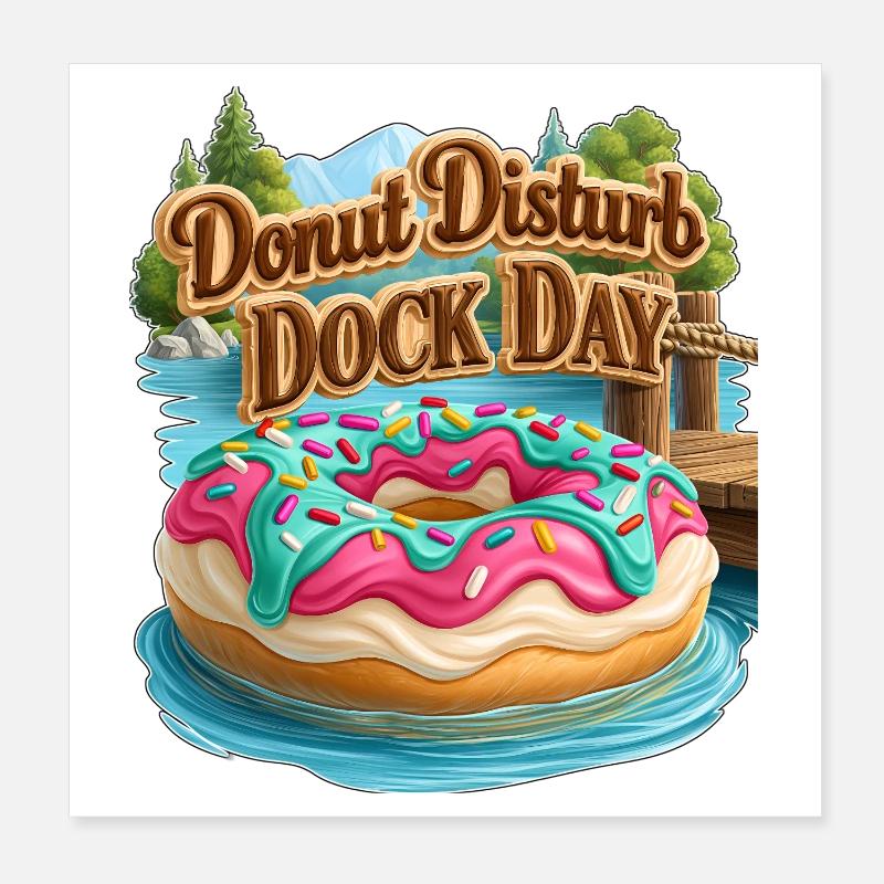 Donut Disturb Dock Day Poster 8" x 8" (20x20 cm)