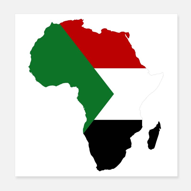 Sudan_Flagge_Afrika Poster 20 x 20 cm