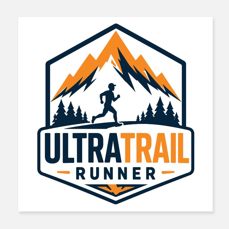 Coureur d’ultra-trail Poster 20 x 20 cm