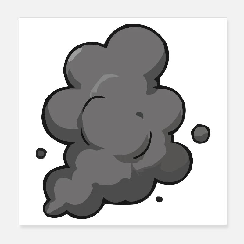 Graphique de nuage de fumée gris Poster 20 x 20 cm