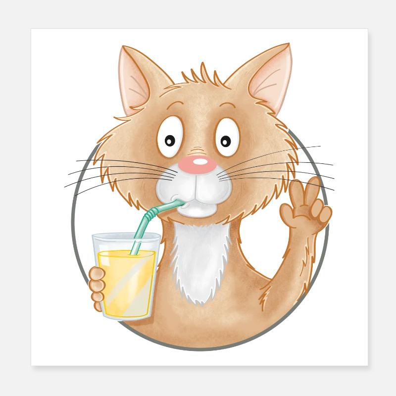 Limo-Katze Poster 20x20 cm