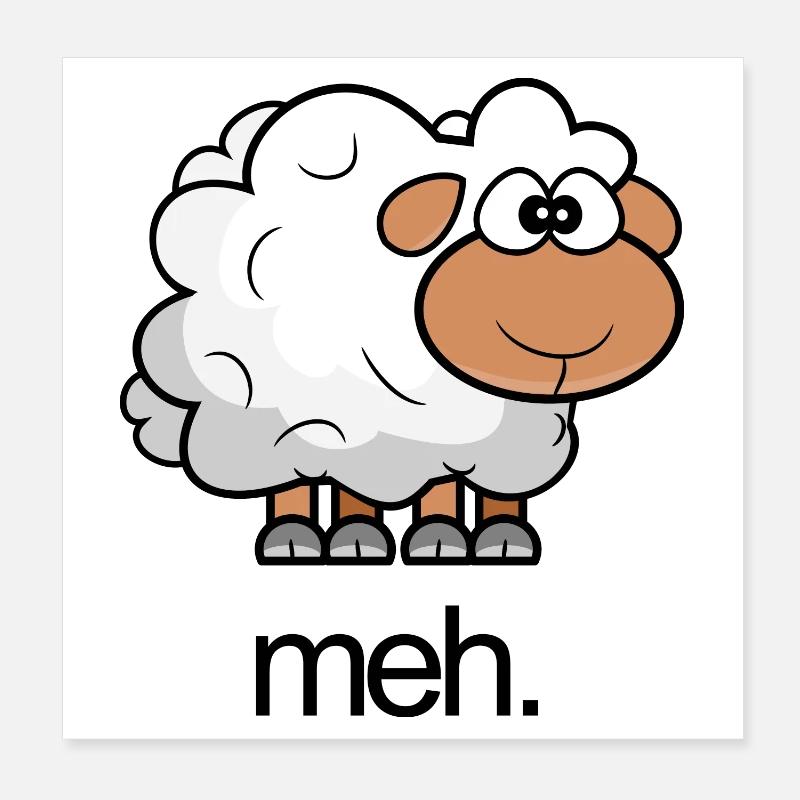 Illustration de moutons avec citation Poster 20 x 20 cm