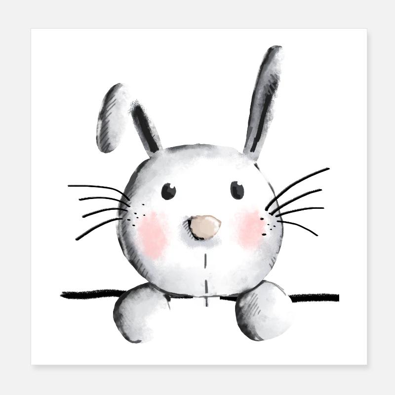 Cute bunny - bunny - rabbit - rabbit Poster 8" x 8" (20x20 cm)