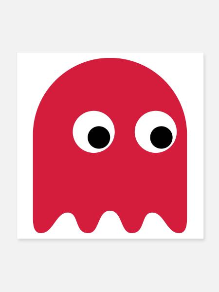 Game Classics Ghost - Poster 20x20 cm - Weiß - Vorne