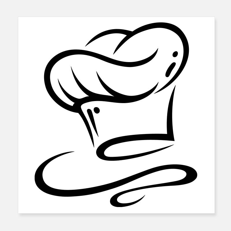 Chef hat, i love cooking. Poster 8" x 8" (20x20 cm)