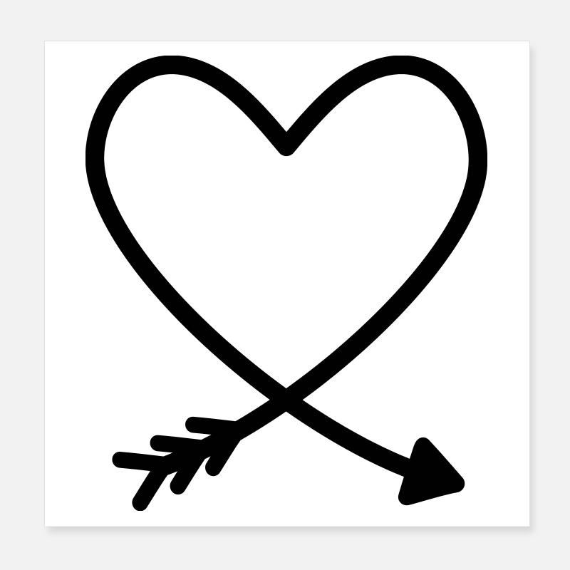 Herz Pfeil Liebe Freundschaft Kraft Geschenkidee Poster 20x20 cm