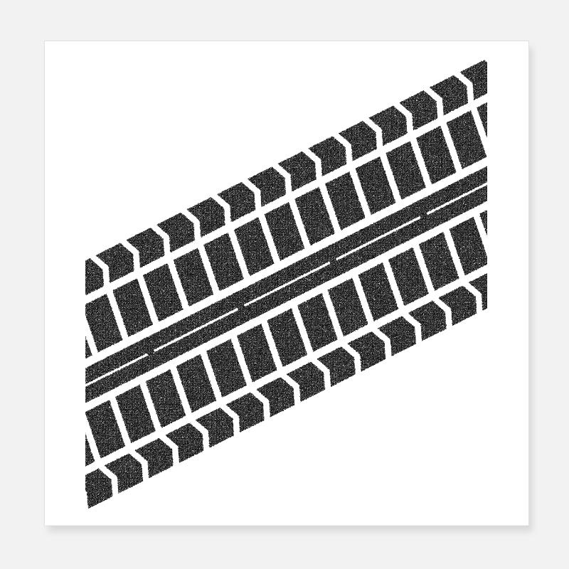 Reifenabdruck Poster 20x20 cm