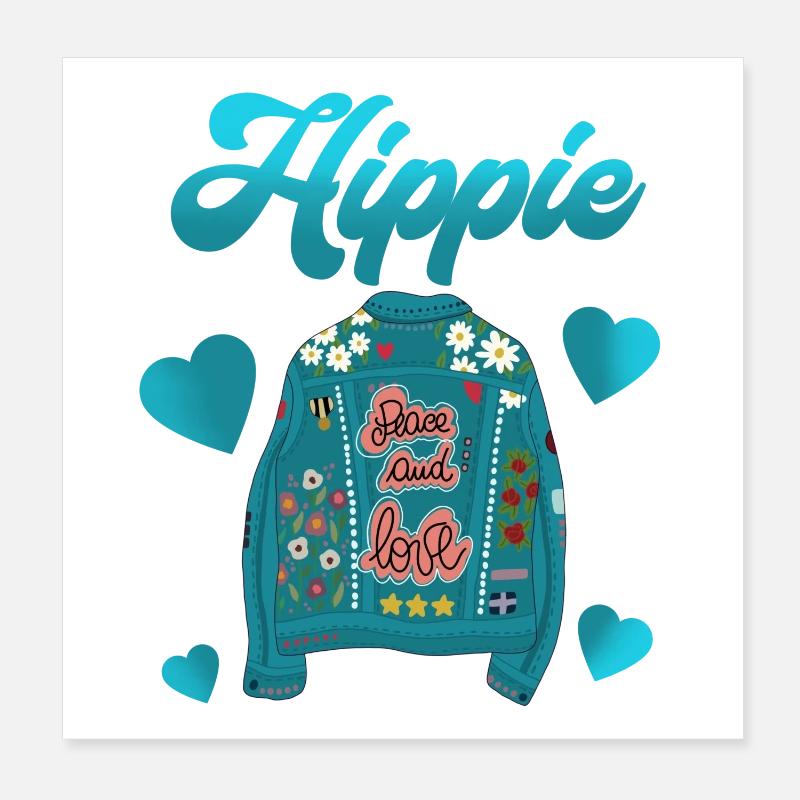 Hippie Poster 20 x 20 cm