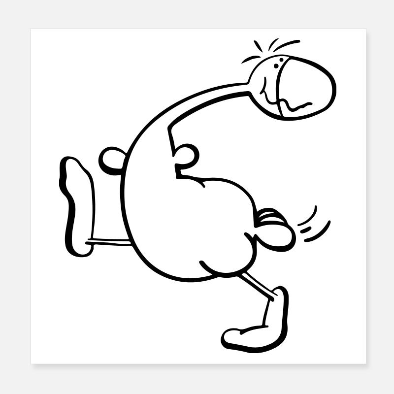 Running Duck Poster 8" x 8" (20x20 cm)