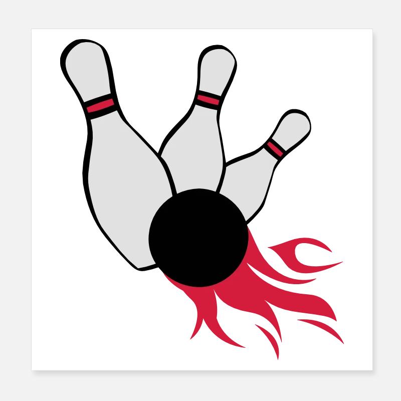 kegeln bowling Poster 20x20 cm