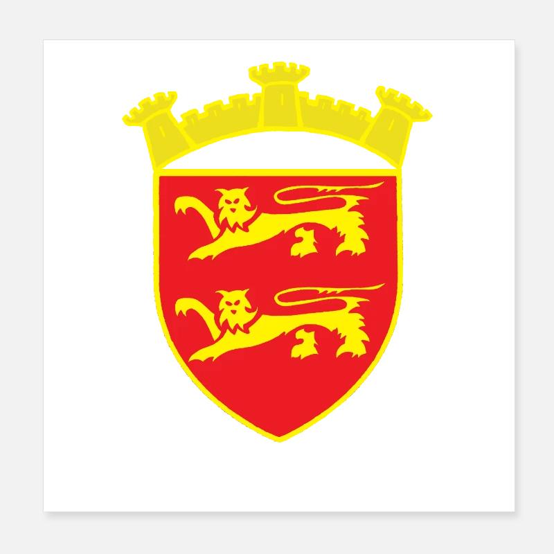 ROT WAPPEN LÖWENTURM ODER COPYRIGHT RUNEMBERG Poster 20x20 cm