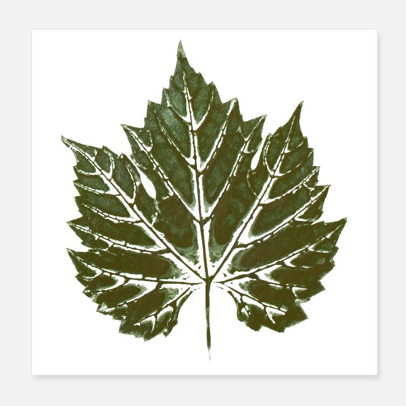 Grape leaf GREEN - leaf print - WINER & GARDEN Poster 8" x 8" (20x20 cm)
