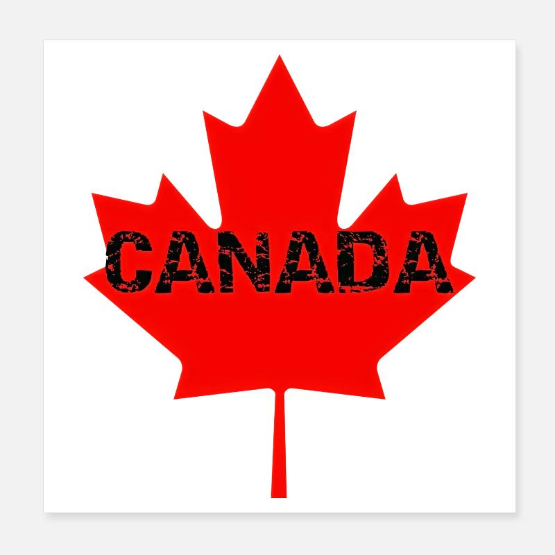 Érable Canada Stamp Délavé Poster 20 x 20 cm