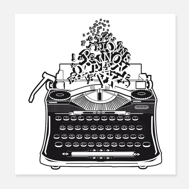 nostalgic antique typewriter with letters Poster 8" x 8" (20x20 cm)