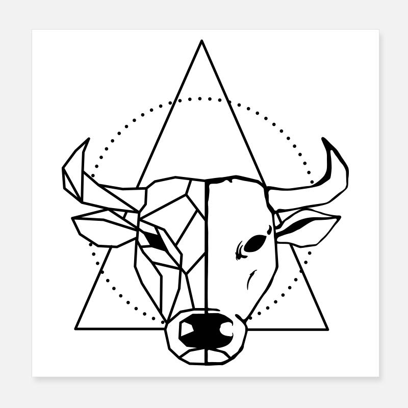 Ochse Poster 20x20 cm