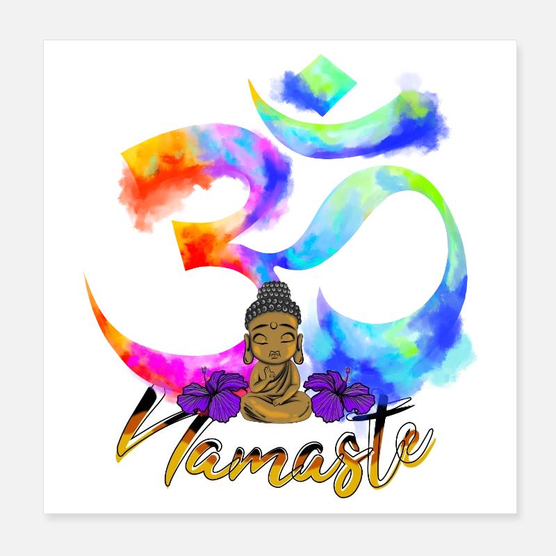 Namaste Bow Iris Buddha Poster 8" x 8" (20x20 cm)