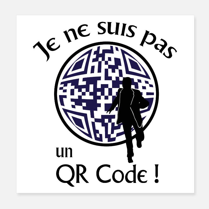 Je ne suis pas un QR-Code ! Message Parodie Série Poster 20 x 20 cm