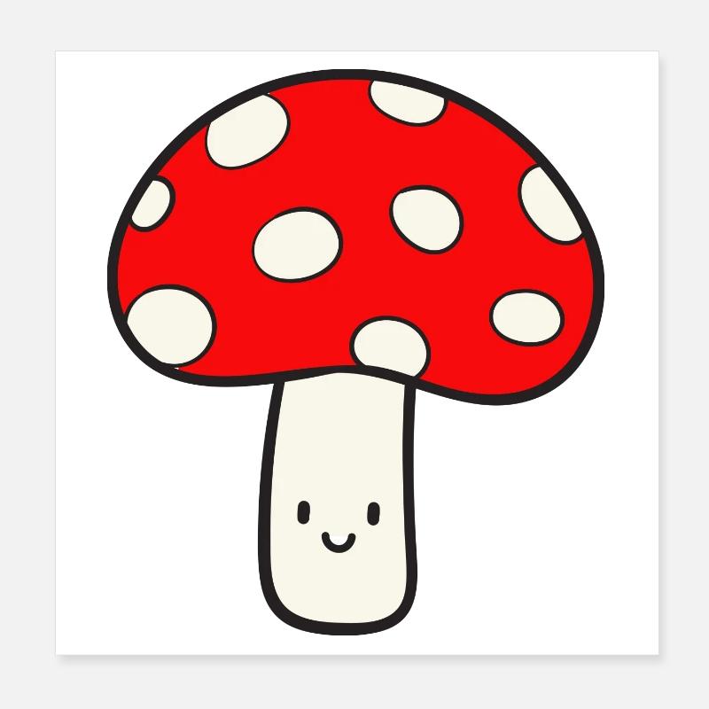 Champignon Mouche agaric Lucky Mushroom Poster 20 x 20 cm