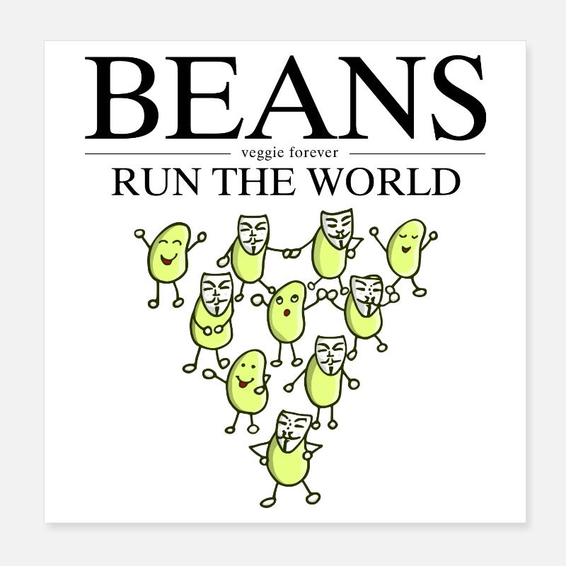 Vegan bean cool saying Poster 8" x 8" (20x20 cm)