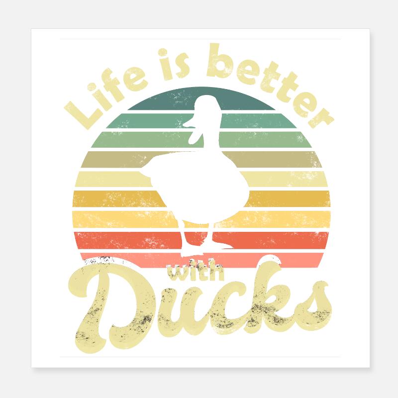 Canards canards Poster 20 x 20 cm