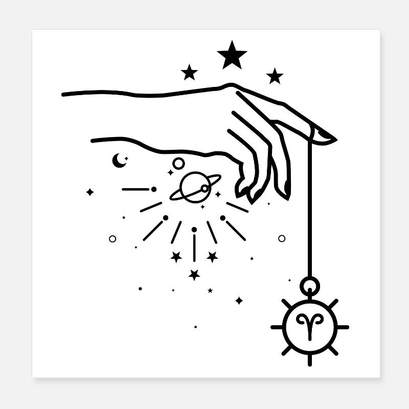 Widder Tierkreis-Astrologie Poster 20x20 cm