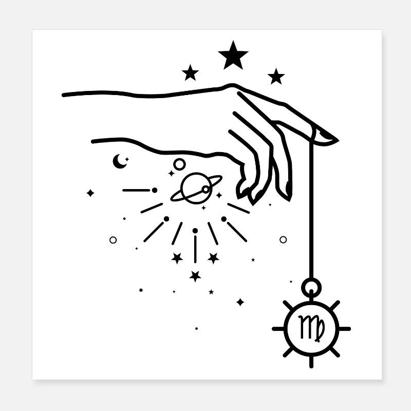 Astrologie du zodiaque de la Vierge Poster 20 x 20 cm