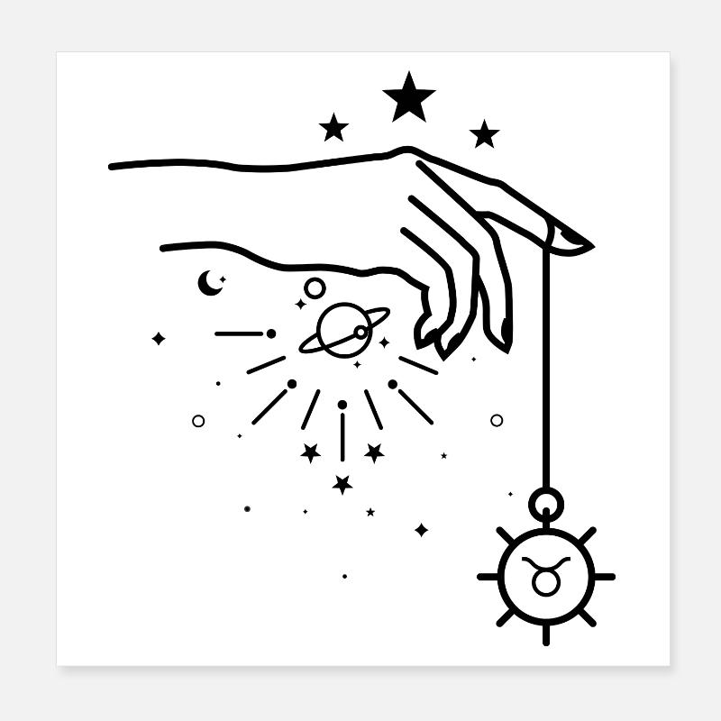 Astrologie du zodiaque Taureau Poster 20 x 20 cm
