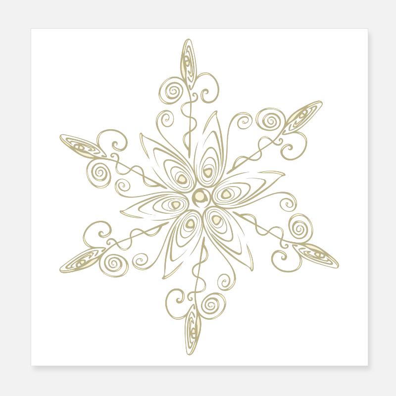 Cristal de glace Snowflake Star Poster 20 x 20 cm