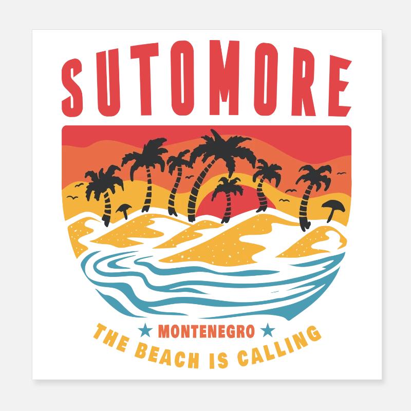 Conception de la plage de Sutomore au Monténégro Poster 20 x 20 cm