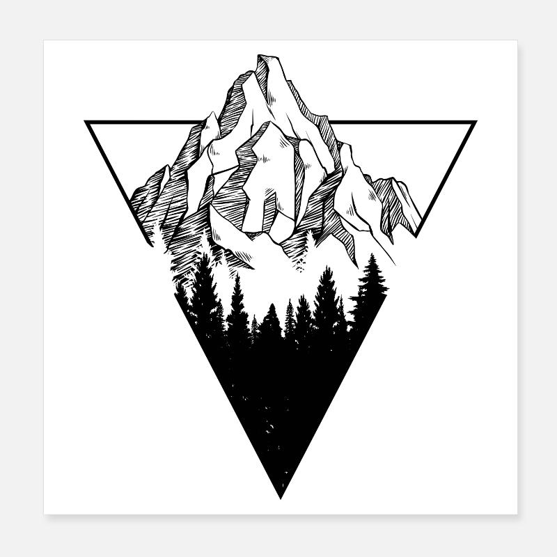 Montagne Poster 20 x 20 cm