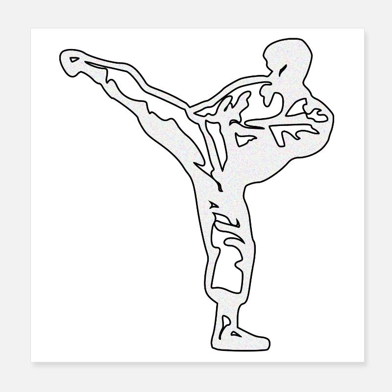 karate silber Poster 20x20 cm