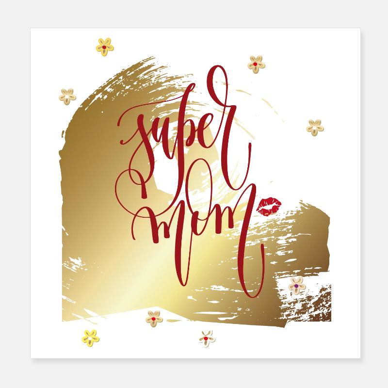super mom, Muttertag Poster 20x20 cm