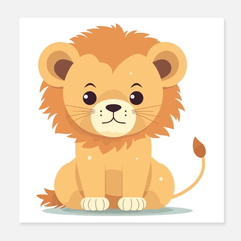 Bébé lion Poster 20 x 20 cm