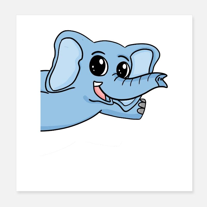Salutation des éléphants Poster 20 x 20 cm