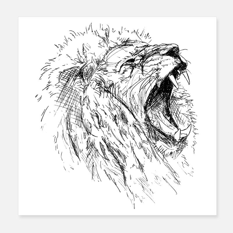 Löwe Poster 20x20 cm