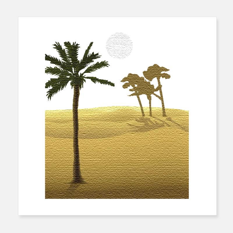 Palm tree in desert | Canvas Structure Poster 8" x 8" (20x20 cm)