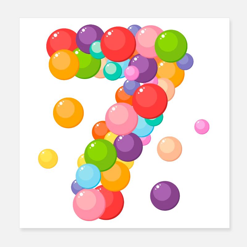 anniversaire, 7 ans, j'ai 7ans, 7 ans Poster 20 x 20 cm