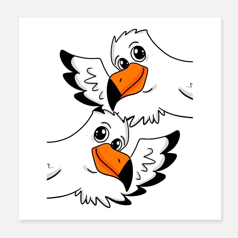 Mouette de salutation bienvenue Poster 20 x 20 cm